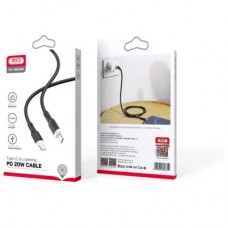 Дата кабель USB-C to Lightning 1.0m 20W liquid silicone NB208A black XO (6920680826810) - Фото