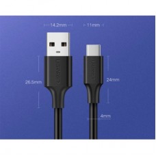 Дата кабель USB 2.0 AM to USB-C 0.25m 3A US287 black Ugreen (60114) - Фото