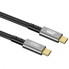 Дата кабель USB-C to USB-C 1.0m 100W PD black XO (GB020-CC.tranish) - Фото