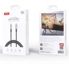 Дата кабель USB-C to USB-C 1.0m 100W PD black XO (GB020-CC.tranish) - Фото