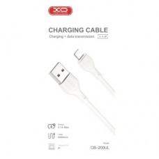 Дата кабель USB 2.0 AM to Lightning 2.0m 2.1A white XO (CB-200UL) - Фото