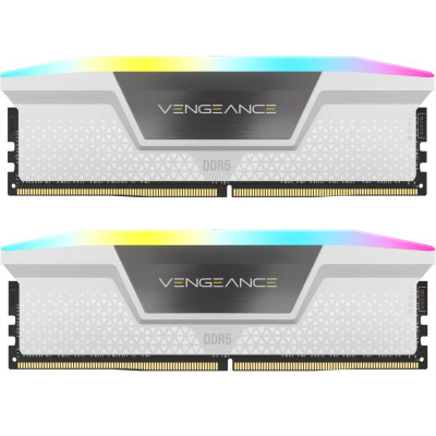 Модуль пам'яті для комп'ютера DDR5 32 GB (2x16GB) 6400 MHz Vengeance RGB White Corsair (CMK32GX5M2B6400Z36W)