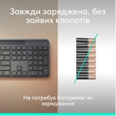 Клавиатура Logitech Slim Solar+ for Business Wireless/Bluetooth Graphite (920-013779) - Фото
