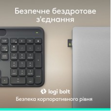 Клавиатура Logitech Slim Solar+ for Business Wireless/Bluetooth Graphite (920-013779) - Фото
