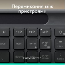 Клавиатура Logitech Slim Solar+ for Business Wireless/Bluetooth Graphite (920-013779) - Фото