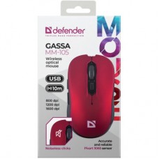 Мышка Defender Gassa MM-105 Wireless Red (52103) - Фото