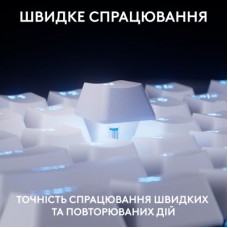 Клавіатура Logitech G PRO X TKL Rapid Linear USB UA White (920-013242) - Фото