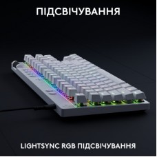 Клавіатура Logitech G PRO X TKL Rapid Linear USB UA White (920-013242) - Фото