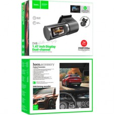 Видеорегистратор HOCO DV8 2K display hidden driving recorder with rear camera Black (6942007623384) - Фото