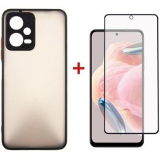 Чохол для мобільного телефона Dengos Kit for Xiaomi Redmi Note 12 5g case + glass (Black) (DG-KM-28) - Фото