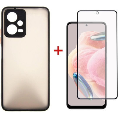 Чохол для мобільного телефона Dengos Kit for Xiaomi Redmi Note 12 5g case + glass (Black) (DG-KM-28)