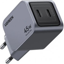 Зарядний пристрій Ugreen 2xUSB-C PD45W GaN X707 gray (35008) - Фото