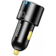 Зарядний пристрій Essager 1xUSB-C 100 W + 1xUSB black (ECCACAC-QTZ01) - Фото