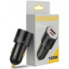 Зарядний пристрій Essager 1xUSB-C 100 W + 1xUSB black (ECCACAC-QTZ01) - Фото