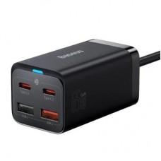 Зарядное устройство Baseus 2xUSB-C 65W + 2xUSB GaN + cable USB-C to USB-C 100W 1.0m black (CCGP040101) - Фото