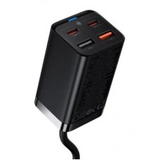 Зарядное устройство Baseus 2xUSB-C 65W + 2xUSB GaN + cable USB-C to USB-C 100W 1.0m black (CCGP040101) - Фото