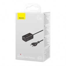 Зарядное устройство Baseus 2xUSB-C 65W + 2xUSB GaN + cable USB-C to USB-C 100W 1.0m black (CCGP040101) - Фото
