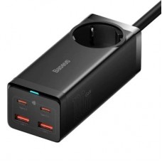 Зарядное устройство Baseus AC + 2xUSB-C 100W + 2xUSB + cable USB-C to USB-C 100W 1.0m black (PSZM000401)