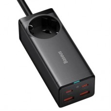 Зарядное устройство Baseus AC + 2xUSB-C 100W + 2xUSB + cable USB-C to USB-C 100W 1.0m black (PSZM000401) - Фото