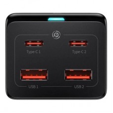 Зарядное устройство Baseus AC + 2xUSB-C 100W + 2xUSB + cable USB-C to USB-C 100W 1.0m black (PSZM000401) - Фото