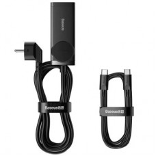 Зарядное устройство Baseus AC + 2xUSB-C 100W + 2xUSB + cable USB-C to USB-C 100W 1.0m black (PSZM000401) - Фото
