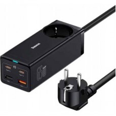 Зарядное устройство Baseus AC + 2xUSB-C 65W + 2xUSB black (PSZM000901)