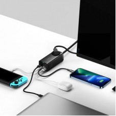 Зарядний пристрій Baseus AC + 2xUSB-C 65 W + 2xUSB black (PSZM000901) - Фото