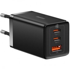 Зарядное устройство Baseus 2xUSB-C 65W + 1xUSB GaN + cable USB-C to USB-C 100W 1.0m black (CCGP120201)