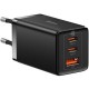 Зарядное устройство Baseus 2xUSB-C 65W + 1xUSB GaN + cable USB-C to USB-C 100W 1.0m black (CCGP120201)