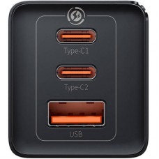 Зарядное устройство Baseus 2xUSB-C 65W + 1xUSB GaN + cable USB-C to USB-C 100W 1.0m black (CCGP120201) Зарядное устройство Baseus 2xUSB-C 65W + 1xUSB GaN + cable USB-C to USB-C 100W 1.0m black (CCGP120201) - Фото