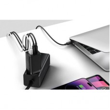 Зарядное устройство Baseus 2xUSB-C 65W + 1xUSB GaN + cable USB-C to USB-C 100W 1.0m black (CCGP120201) Зарядное устройство Baseus 2xUSB-C 65W + 1xUSB GaN + cable USB-C to USB-C 100W 1.0m black (CCGP120201) - Фото