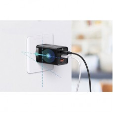 Зарядное устройство Baseus 2xUSB-C 65W + 1xUSB GaN + cable USB-C to USB-C 100W 1.0m black (CCGP120201) Зарядное устройство Baseus 2xUSB-C 65W + 1xUSB GaN + cable USB-C to USB-C 100W 1.0m black (CCGP120201) - Фото