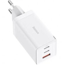Зарядний пристрій Baseus 2xUSB-C 65 W + 1xUSB GaN + cable USB-C to USB-C 100 W 1.0m white (CCGP120202) Зарядний пристрій Baseus 2xUSB-C 65 W + 1xUSB GaN + cable USB-C to USB-C 100 W 1.0m white (CCGP120202) - Фото