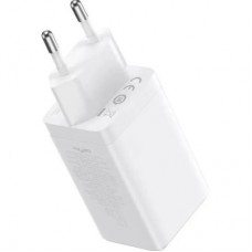Зарядний пристрій Baseus 2xUSB-C 65 W + 1xUSB GaN + cable USB-C to USB-C 100 W 1.0m white (CCGP120202) Зарядний пристрій Baseus 2xUSB-C 65 W + 1xUSB GaN + cable USB-C to USB-C 100 W 1.0m white (CCGP120202) - Фото