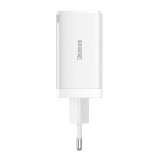 Зарядний пристрій Baseus 2xUSB-C 65 W + 1xUSB GaN + cable USB-C to USB-C 100 W 1.0m white (CCGP120202) Зарядний пристрій Baseus 2xUSB-C 65 W + 1xUSB GaN + cable USB-C to USB-C 100 W 1.0m white (CCGP120202) - Фото