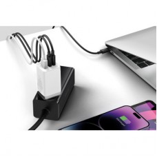 Зарядний пристрій Baseus 2xUSB-C 65 W + 1xUSB GaN + cable USB-C to USB-C 100 W 1.0m white (CCGP120202) Зарядний пристрій Baseus 2xUSB-C 65 W + 1xUSB GaN + cable USB-C to USB-C 100 W 1.0m white (CCGP120202) - Фото