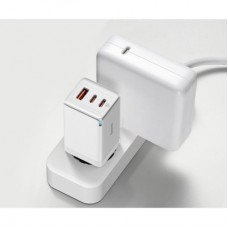 Зарядний пристрій Baseus 2xUSB-C 65 W + 1xUSB GaN + cable USB-C to USB-C 100 W 1.0m white (CCGP120202) Зарядний пристрій Baseus 2xUSB-C 65 W + 1xUSB GaN + cable USB-C to USB-C 100 W 1.0m white (CCGP120202) - Фото