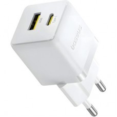 Зарядний пристрій Baseus 1xUSB-C 20 W + 1xUSB white + cable USB-C to USB-C 60 W 1.0 m (P10111608213-01) Зарядний пристрій Baseus 1xUSB-C 20 W + 1xUSB white + cable USB-C to USB-C 60 W 1.0 m (P10111608213-01) - Фото