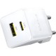 Зарядное устройство Baseus 1xUSB-C 20W + 1xUSB white + cable USB-C to USB-C 60W 1.0m (P10111608213-01)