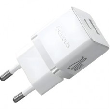 Зарядний пристрій Baseus 1xUSB-C 20 W + 1xUSB white + cable USB-C to USB-C 60 W 1.0 m (P10111608213-01) Зарядний пристрій Baseus 1xUSB-C 20 W + 1xUSB white + cable USB-C to USB-C 60 W 1.0 m (P10111608213-01) - Фото