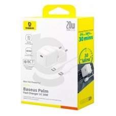 Зарядний пристрій Baseus 1xUSB-C 20 W + 1xUSB white + cable USB-C to USB-C 60 W 1.0 m (P10111608213-01) Зарядний пристрій Baseus 1xUSB-C 20 W + 1xUSB white + cable USB-C to USB-C 60 W 1.0 m (P10111608213-01) - Фото