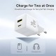 Зарядное устройство Baseus 1xUSB-C 20W + 1xUSB white + cable USB-C to USB-C 60W 1.0m (P10111608213-01)