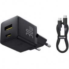 Зарядний пристрій Baseus 1xUSB-C 30 W + 1xUSB + cable USB-C to USB-C 60 W 1.0m (P1011160A113-01) Зарядний пристрій Baseus 1xUSB-C 30 W + 1xUSB + cable USB-C to USB-C 60 W 1.0m (P1011160A113-01) - Фото