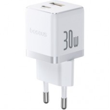 Зарядний пристрій Baseus 1xUSB-C 30 W + 1xUSB white (P1011160A213-00) Зарядний пристрій Baseus 1xUSB-C 30 W + 1xUSB white (P1011160A213-00) - Фото