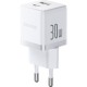Зарядное устройство Baseus 1xUSB-C 30W + 1xUSB white (P1011160A213-00)