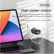 Зарядний пристрій Essager 1xUSB + 1xUSB-C PD30W black (ECTPQS-ZTB01) - Фото