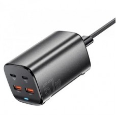Зарядний пристрій Essager 2xUSB-C + 2xUSB 67W GaN (ECT2AC-JYB0G-Z) - Фото