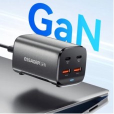 Зарядний пристрій Essager 2xUSB-C + 2xUSB 67W GaN (ECT2AC-JYB0G-Z) - Фото