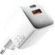 Зарядний пристрій Essager 1xUSB + 1xUSB-C 33 W GaN white (ECTAC-JXB02-Z)