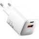 Зарядний пристрій Essager 1xUSB + 1xUSB-C 33 W GaN white (ECTAC-JXB02-Z)